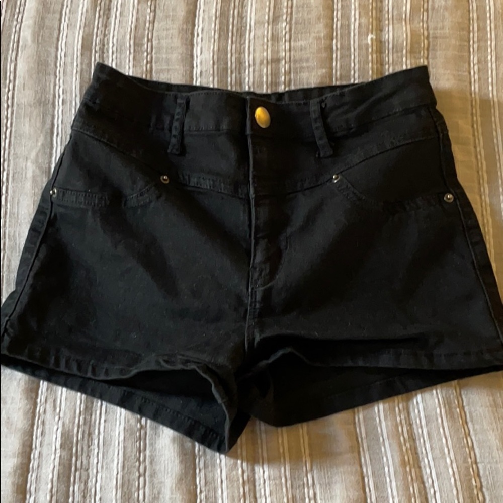 black shorts